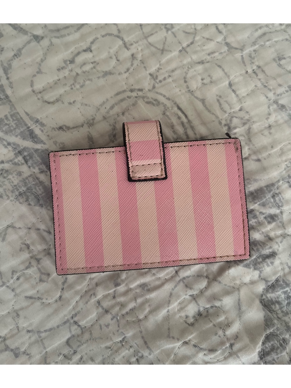 Victoria's Secret Pink Striped Snap Card Holder - Picture 3 of 5
